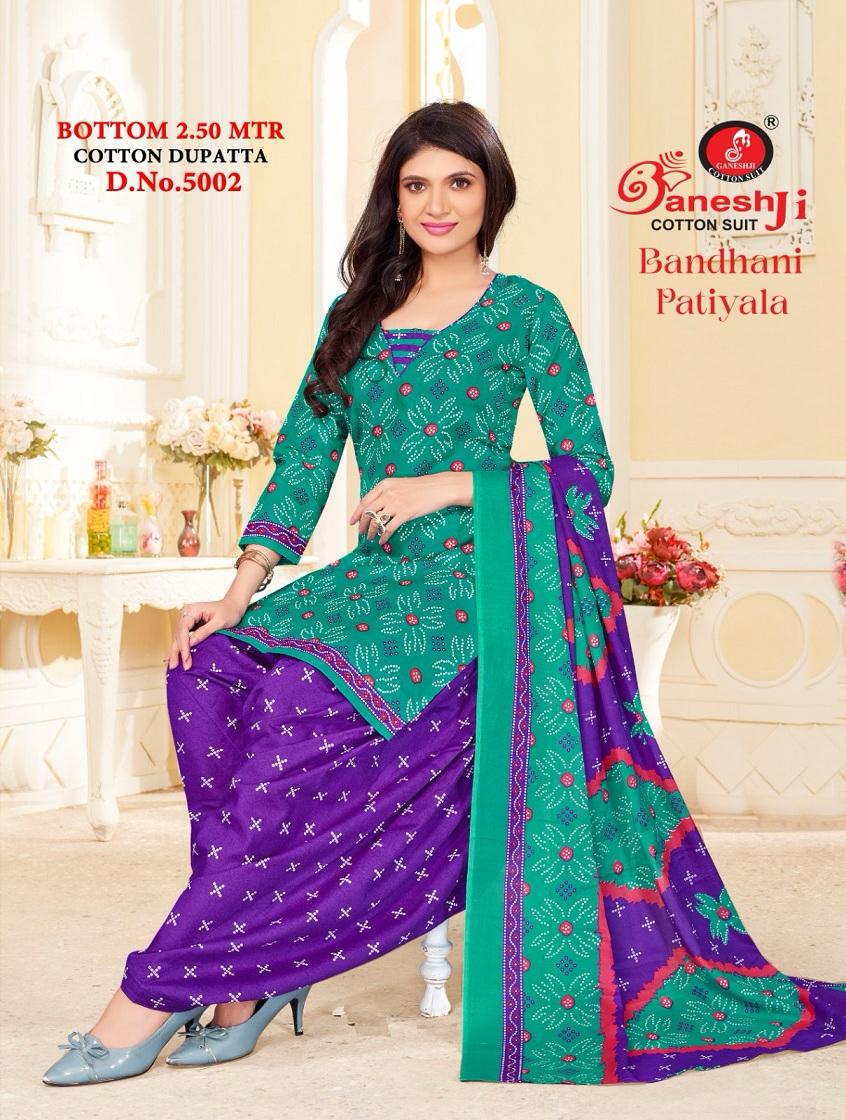 Bandhani Vol 5 By Ganeshji Patiyala Cotton Dress Material Wholesale Market in Surat
